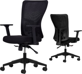Office Chair Set (2 Pieces) Lumbar 108 - Black Black