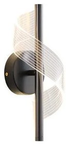 Απλίκα Φωτιστικό Τοίχου LED 8W Κυματιστό 65cm Arte Illumina Silk Eurolamp-144-58008-Μαύρο 144-58008