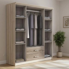 Ντουλάπα ρούχων τετράφυλλη OLYMPUS χρώμα castillo-toro 159x57x183εκ 159x57x183 εκ.