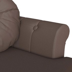 vidaXL Καναπές Chesterfield Καφέ 120,5 x 65 x 75 εκ. Τεχνητό Δέρμα