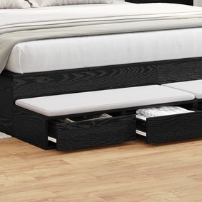 vidaXL Σκούρα Συρτάρια Κρεβατιού 180x36,5x16,5 εκ. Ξύλο Επενδεδυμένο