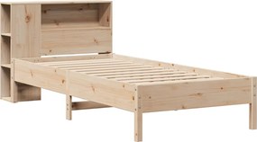 vidaXL Κρεβάτι Βιβλιοθήκη Χωρίς Στρώμα 75x190 εκ Μασίφ Ξύλο Πεύκο
