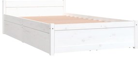 vidaXL Πλαίσιο Κρεβατιού με Συρτάρια Λευκό 90 x 190 εκ Single
