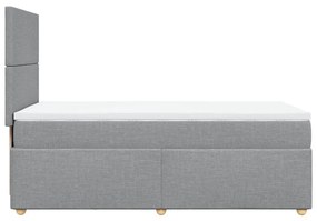 Κρεβάτι Boxspring με Στρώμα Ανοιχτό Γκρι 100x200 εκ. Υφασμάτινο - Γκρι