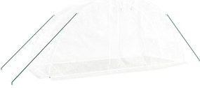 vidaXL Θερμοκήπιο με Ατσάλινο Πλαίσιο Λευκό 10 μ² 5 x 2 x 2,3 μ.