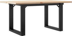 vidaXL Τραπεζάκι Σαλονιού Πλαίσιο Ο 80x50x40εκ Μασίφ Πεύκο/Ατσάλι