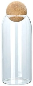 Δοχείο Αποθήκευσης 01-19617 9x9x23,5cm 950ml Clear-Natural Estia Glass,Felt