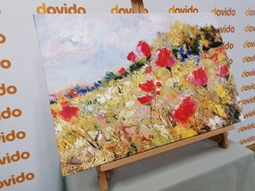 Εικόνα ζωγραφισμένες παπαρούνες στο λιβάδι - 60x40