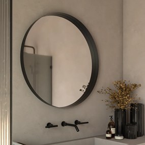 Iron Circle Ø100 - Καθρέπτης μπάνιου μεταλλικός - White Matt