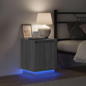 vidaXL Κομοδίνο Γκρι 39 x 34,5 x 50 εκ. Επεξεργασμένο ξύλο