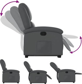 vidaXL Πολυθρόνα Ανακλινόμενη με Ανύψωση Γκρι Συνθετικό Δέρμα