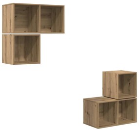 VidaXL Σετ επίπλου τηλεόρασης 4 τμχ. 37 x 37 x 72 εκ Artisan Oak