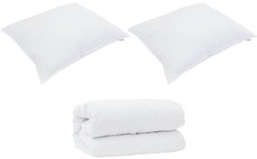 vidaXL Σετ Κουβέρτας με μαξιλάρι 3 pcs Λευκό 240 x 260 εκ. Μικροΐνες