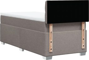 vidaXL Κρεβάτι Boxspring με Στρώμα Taupe 100 x 200 εκ. Υφασμάτινο