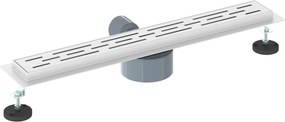 vidaXL Αποχέτευση Ντους με Γυάλινη Κάλυψη και 360° Σιφώνι Ασημί 60 cm