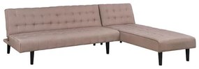 Corner Sofa Bed Reversible Zelda  Beige Fabric 254x163x74cm