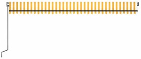 Τέντα Συρόμενη Αυτόματη Κίτρινο / Λευκό 600x350 εκ. - Κίτρινο