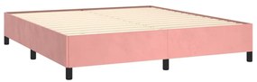 Κρεβάτι Boxspring με Στρώμα Ροζ 160x200 εκ. Βελούδινο - Ροζ