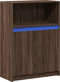 vidaXL Ντουλάπι με Φώτα LED Καφέ Δρυς 72x34x100 εκ. Επεξεργασμένο Ξύλο