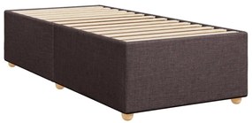 Κρεβάτι Boxspring με Στρώμα Σκούρο Καφέ 90x200 εκ. Υφασμάτινο - Καφέ