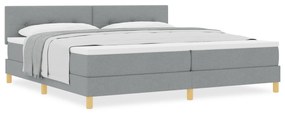 vidaXL Κρεβάτι με Βάση με Στρώμα Ανοιχτό Γκρι 200x200 εκ. Ύφασμα