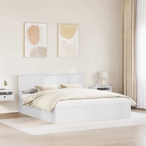 vidaXL Σκελετός Κρεβατιού Λευκό 200 x 200 cm Επεξεργασμένο ξύλο