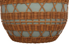 Τραπεζάκι σαλονιού VILHENA Fiber Cement Πράσινο και Rattan Φυσικό Φ56x47Υεκ. 56x56x47 εκ.