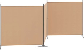 vidaXL 4-Πίνακας Διαχωριστικός Μπεζ 525 x 180 cm Ύφασμα