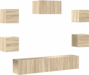 vidaXL Σετ Επίπλων Τηλεόρασης 7 Τεμαχίων Sonoma Δρυς Επεξ. Ξύλο