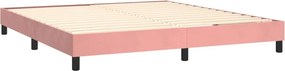 vidaXL Κρεβάτι Boxspring με Στρώμα Ροζ 180x200 εκ. Βελούδινο