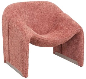 Πολυθρόνα Spiner HM9599.02 81x64x74cm Με Μπουκλέ Ύφασμα Pink Fabric