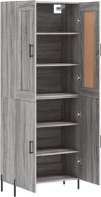 vidaXL Ντουλάπι Γκρι Sonoma 69,5 x 34 x 180 εκ. Επεξεργασμένο Ξύλο