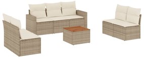 vidaXL Σαλόνι Κήπου Σετ 8 τεμ. Μπεζ Συνθετικό Ρατάν με Μαξιλάρια