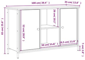 Έπιπλο Τηλεόρασης Sonoma Δρυς 100x35x65 εκ. Επεξεργασμένο Ξύλο - Καφέ