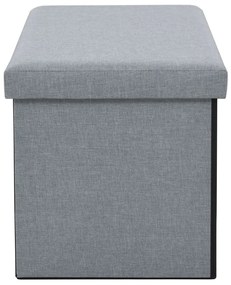 vidaXL Πάγκος Αποθήκευσης Ανοιχτό Γκρι 76x38x38 εκ. Συνθετικό Λινό