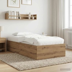 vidaXL Κρεβάτι δαπέδου Artisian Δρυς 80 x 200 cm Επεξεργασμένο Ξύλο