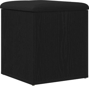 vidaXL Παγκάκι με αποθήκευση Μαύρη Οξυά 42 x 42 x 45 cm