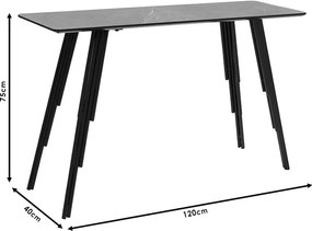 Κονσόλα Lifo pakoworld MDF ανθρακί cement-μαύρο 120x40x75εκ