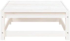 vidaXL Υποπόδιο Κήπου Λευκό 70 x 70 x 30 εκ. από Μασίφ Ξύλο Πεύκου