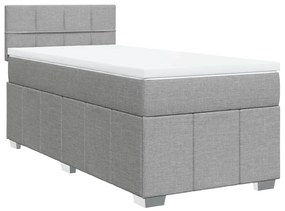 ΚΡΕΒΑΤΙ BOXSPRING ΜΕ ΣΤΡΩΜΑ ΑΝΟΙΧΤΟ ΓΚΡΙ 90X200 ΕΚ. ΥΦΑΣΜΑΤΙΝΟ 3289251