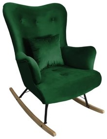 Κουνιστή καρέκλα Clovis 101, 101x76x101cm, 17 kg, Ταπισερί, Φυσικό ξύλο καπλαμά, Μεταλλικά, Ξύλινα | Epipla1.gr