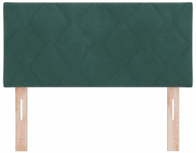 vidaXL LED κεφαλάρι Σκούρο Πράσινο 90 cm Τεχνητό Δέρμα