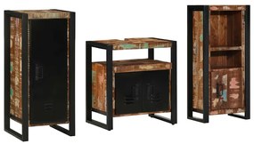 Σετ Επίπλων Μπάνιου με συρτάρι 3 pcs Στερεό Ανακτηθέν Ξύλο