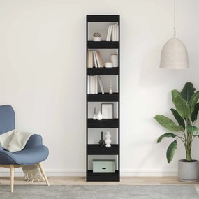 vidaXL Βιβλιοθήκη Μαύρη Οξυά 40 x 30 x 198 εκ. Επεξεργασμένο ξύλο