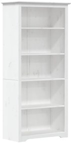 vidaXL Βιβλιοθήκη BODO 5 Επ. Λευκή 82x40x173 εκ. από Μασίφ Ξύλο Πεύκου