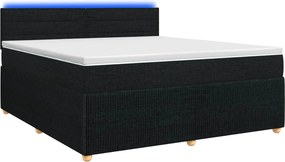 vidaXL Κρεβάτι box spring με στρώμα Μαύρο 140 x 190 cm Ύφασμα