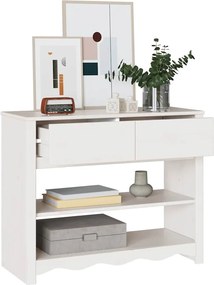 vidaXL Τραπέζι κονσόλας με συρτάρι Drammen Λευκό 89,5 x 37 x 73 εκ