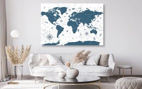 Εικόνα στο χάρτη από φελλό σε μπλε σχέδιο - 120x80  color mix