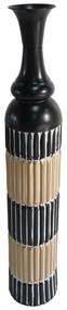 Διακοσμητικό βάζο Thund Inart μέταλλο σε μαύρη και φυσική απόχρωση Φ15.9x88.9 15.9x15.9x88.9 εκ.