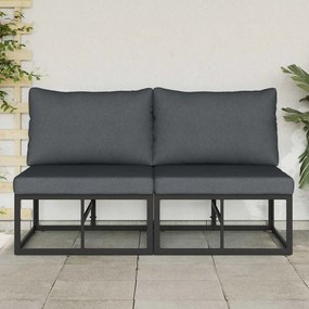 VidaXL 2 τμχ. Εξωτερικά Έπιπλα Μέταλλο Μαύρο και Ανθρακί